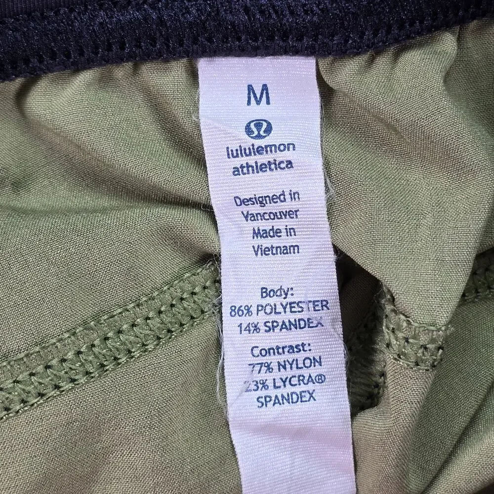 Lululemon T.H.E Short Mens Medium Olive Green Unlined 11